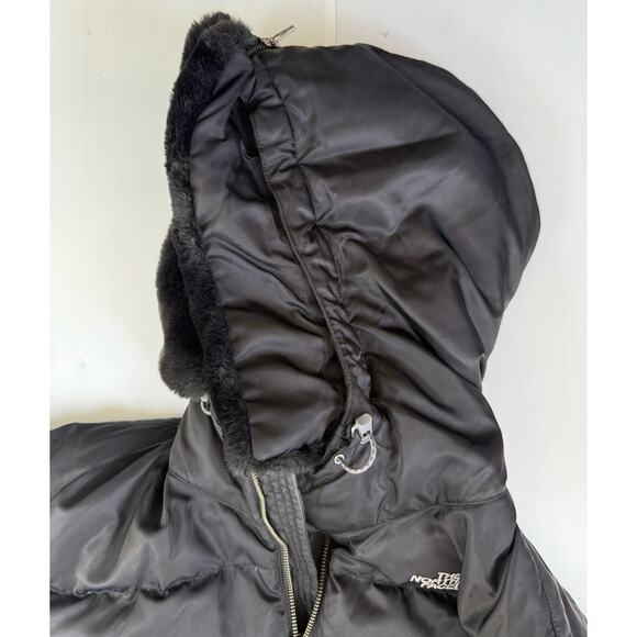 THE NORTH FACE Faux Fur Lined Hood Collar 550 Down Jacket Ski Coat Sz Med - Picture 7 of 8